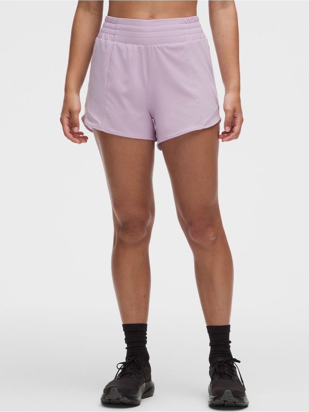 lululemon Hotty Hot High-Rise Short 4” inseam, lined, lilac play